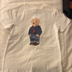 Polo by Ralph Lauren Kids White T-Shirt with Bear Graphic brand new-Size 5 Boys